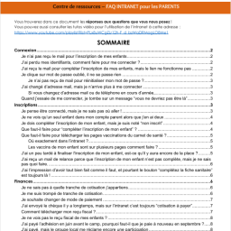 vignette FAQ intranet parents