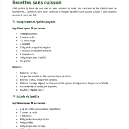 vignette Recettes sans cuisson
